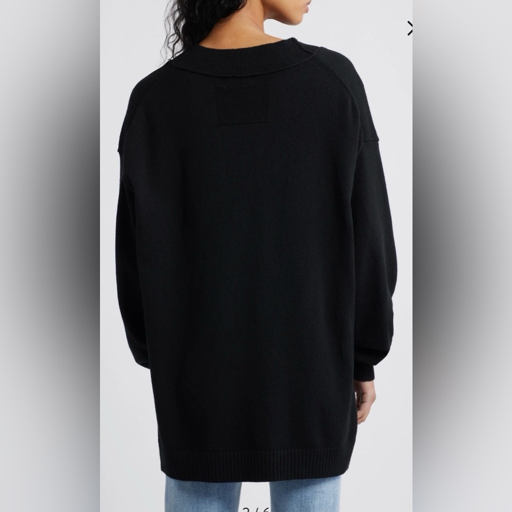 Free People Chelsea V-Neck Tunic Sweater, MED NWT - Picture 3 of 6